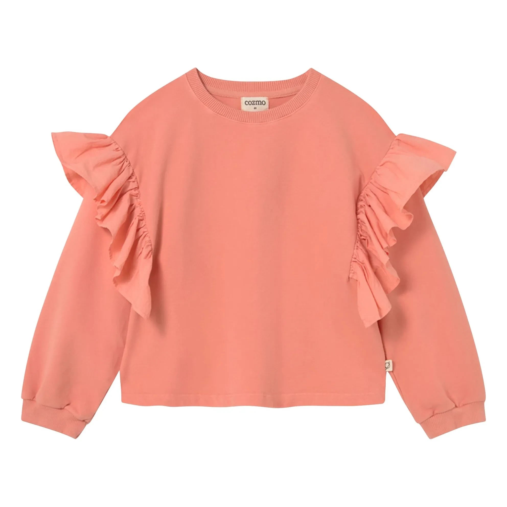 Cozmo - Eira organik pamuklu fırfırlı sweatshirt | Coral