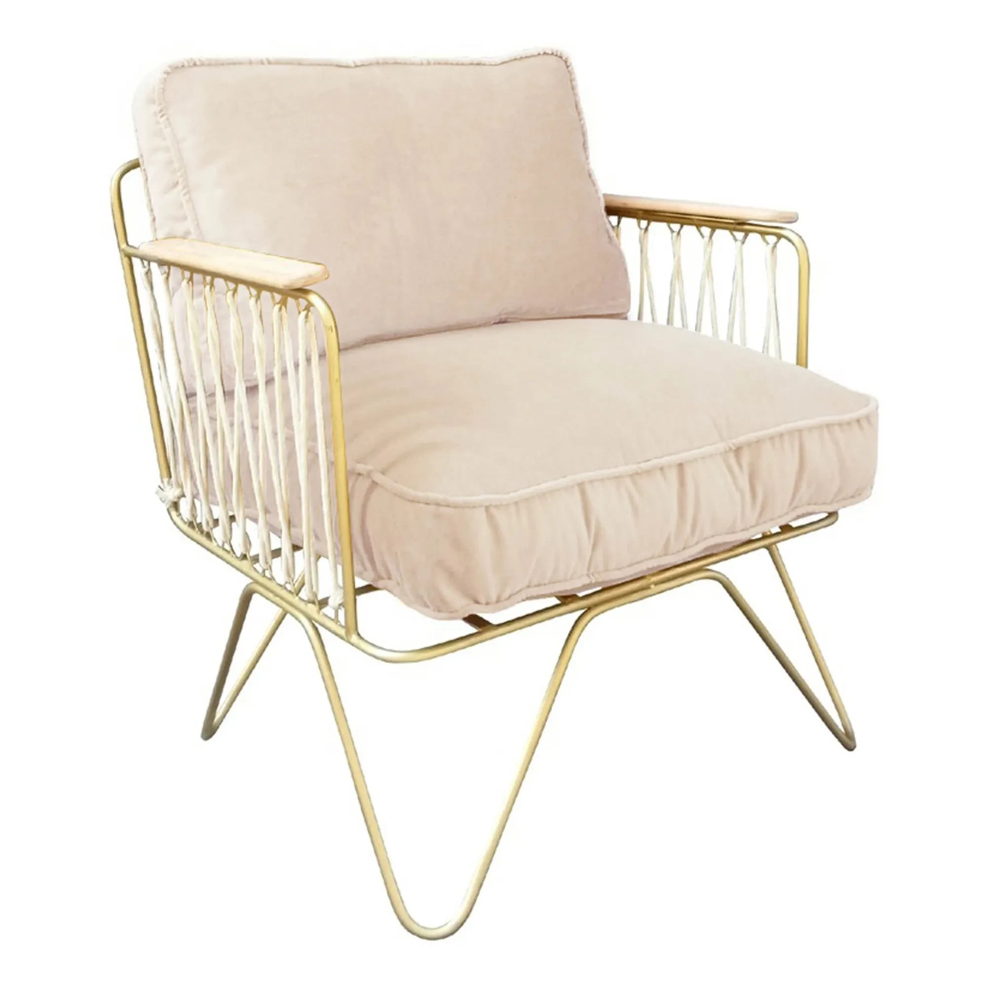 Honoré - Croisette Chair - Matte Gold Resin and Velvet | Ecru