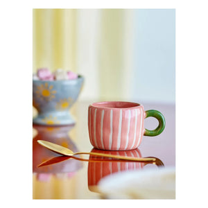 Bloomingville - Nini Striped Stone Ceramic Mug | Pink