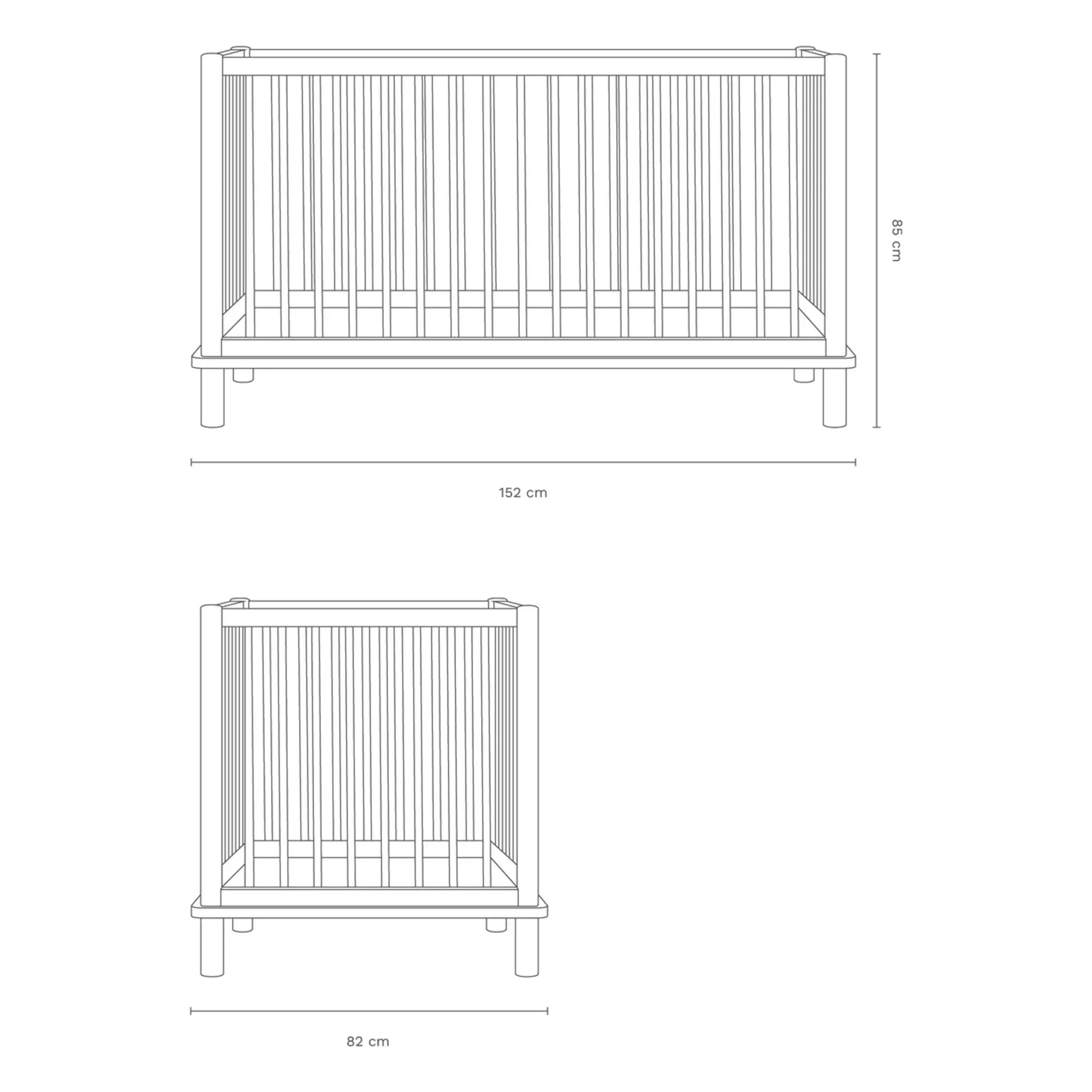 Nobodinoz - Latitude 70x140 Convertible Crib and Junior Bed Extension | Oak