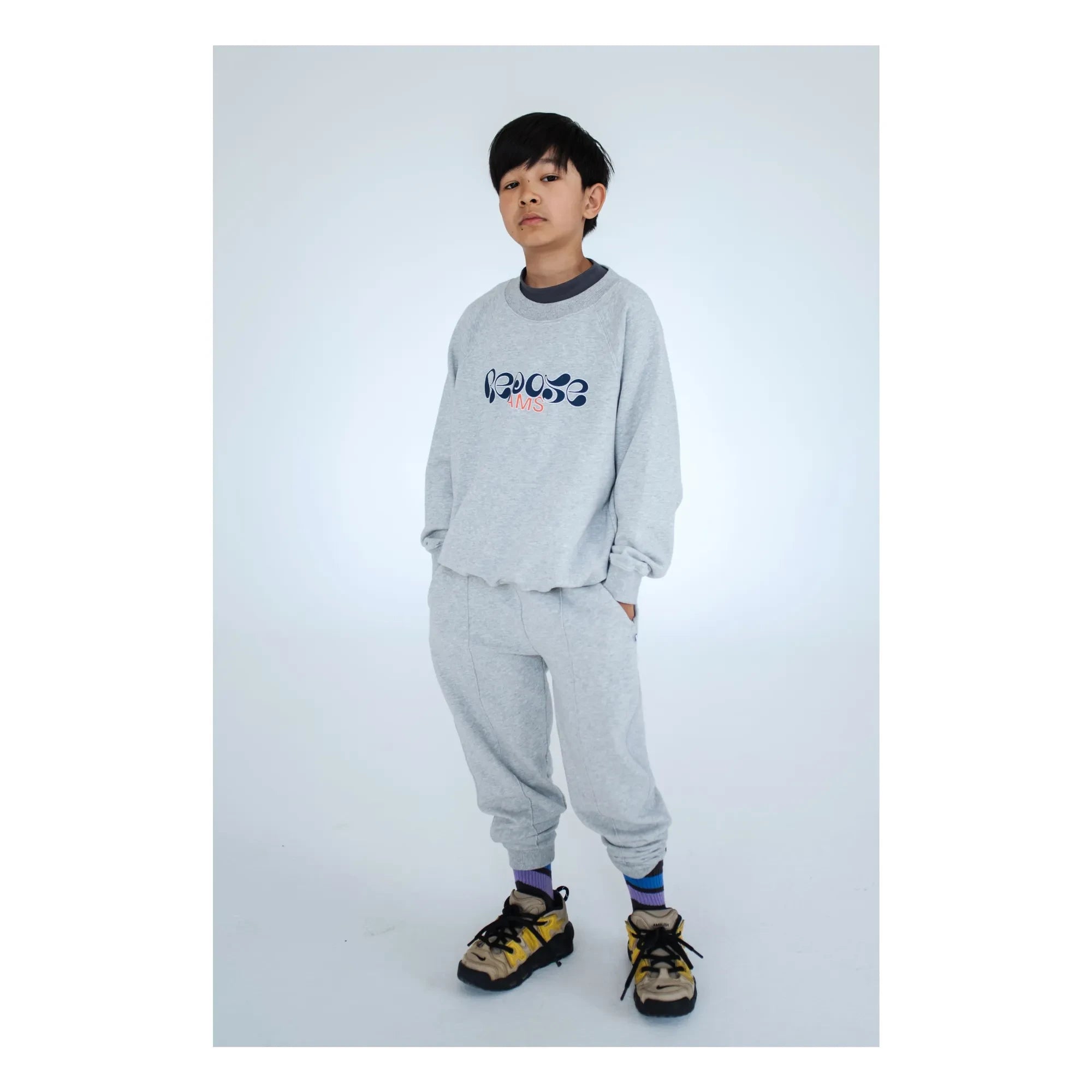 Repose AMS - Organic Cotton Logo Sweatshirt | Gray Melange