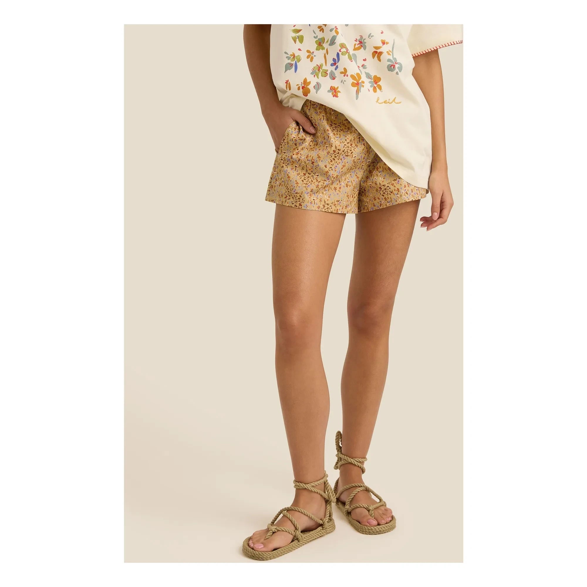 Soleil Soleil - Mia Cotton Shorts | Sand