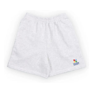 The New Society - TNS Logo Jogger Shorts | Heather Grey