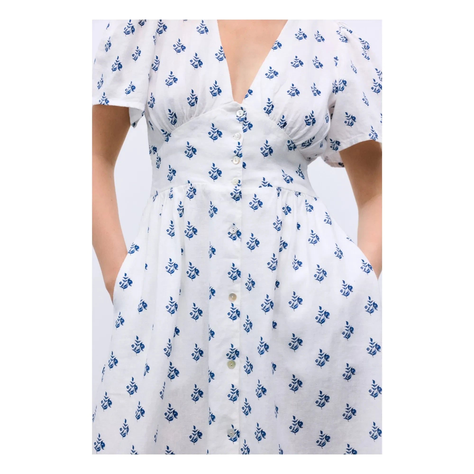 the new society - Melissa Linen Dress | White