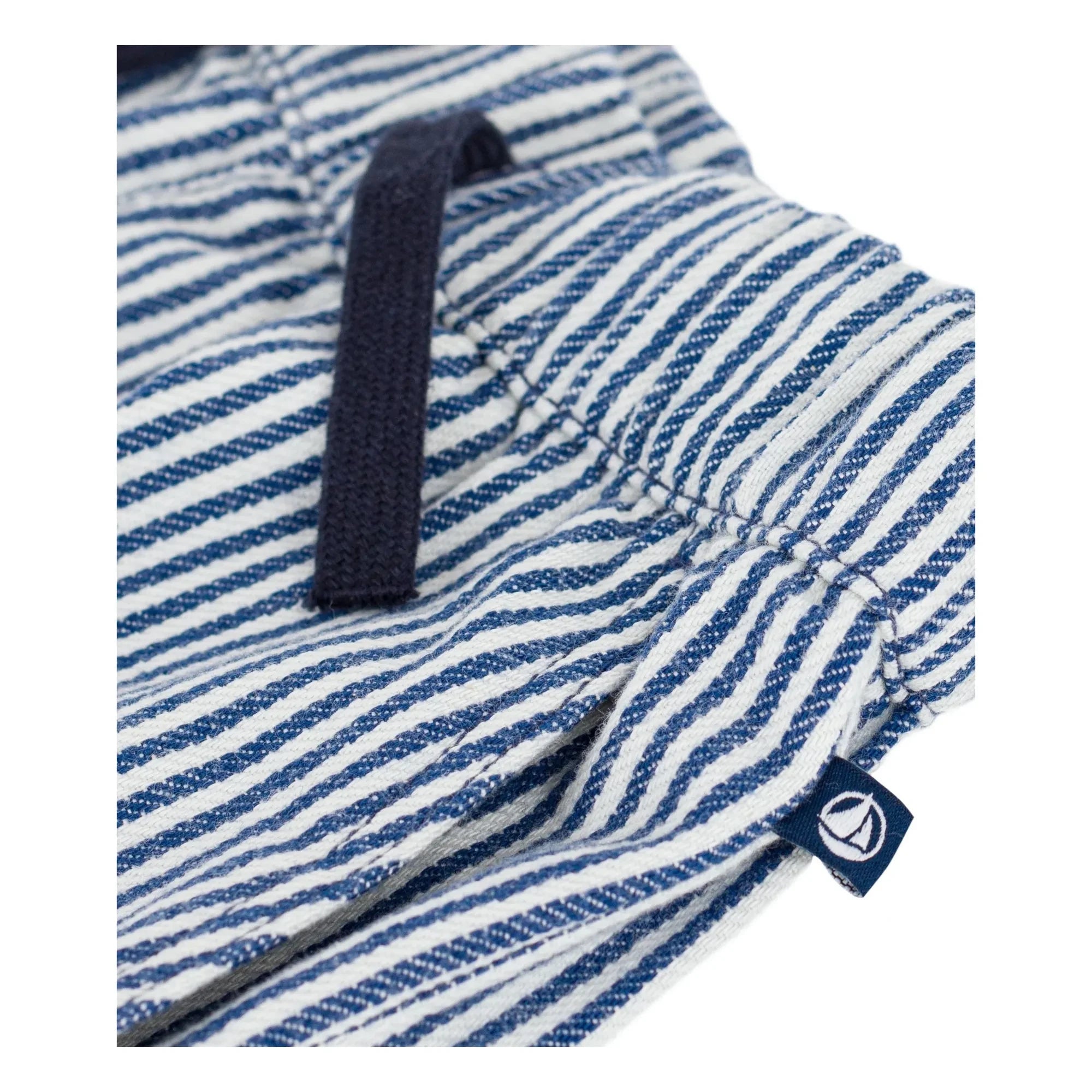Petit Bateau - Organik Pamuk Çizgili Pantolon | Mavi
