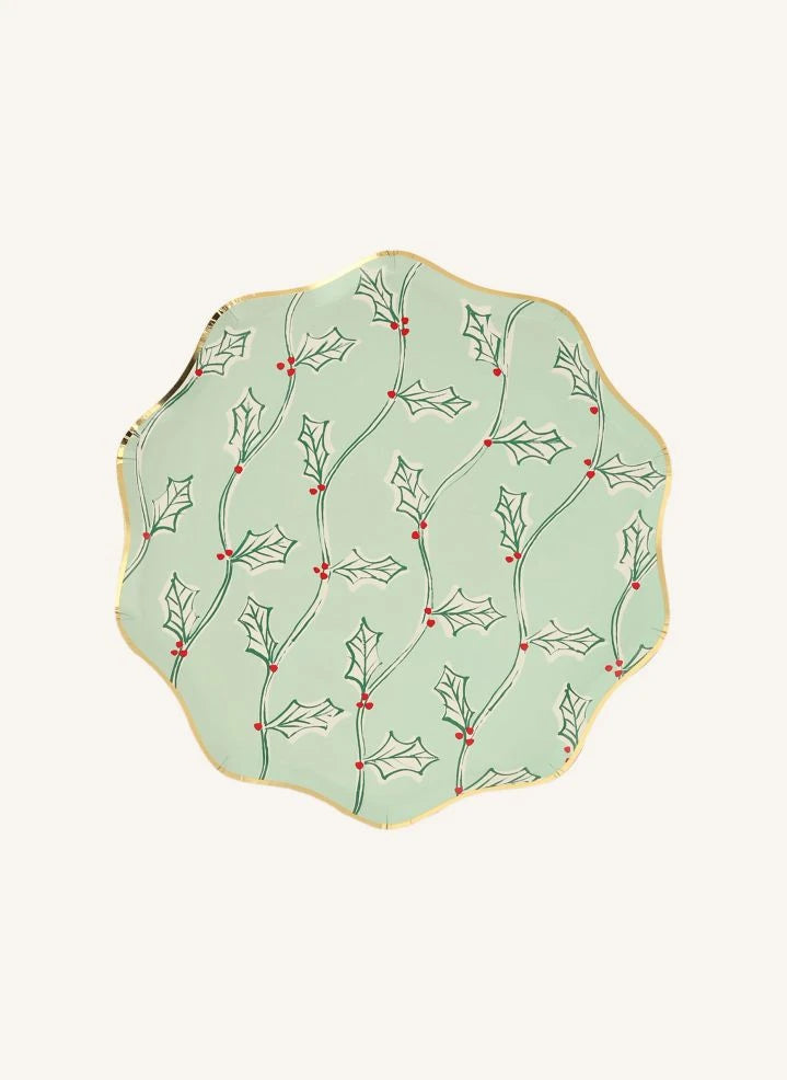 Meri Meri - Block Printed Christmas Plates - Set of 8