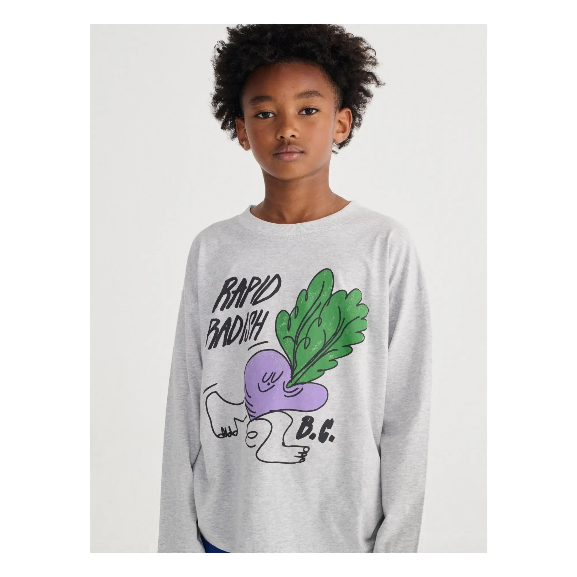 Bobo Choses - Rapid Radish Organic Cotton T-Shirt | Grey Melange