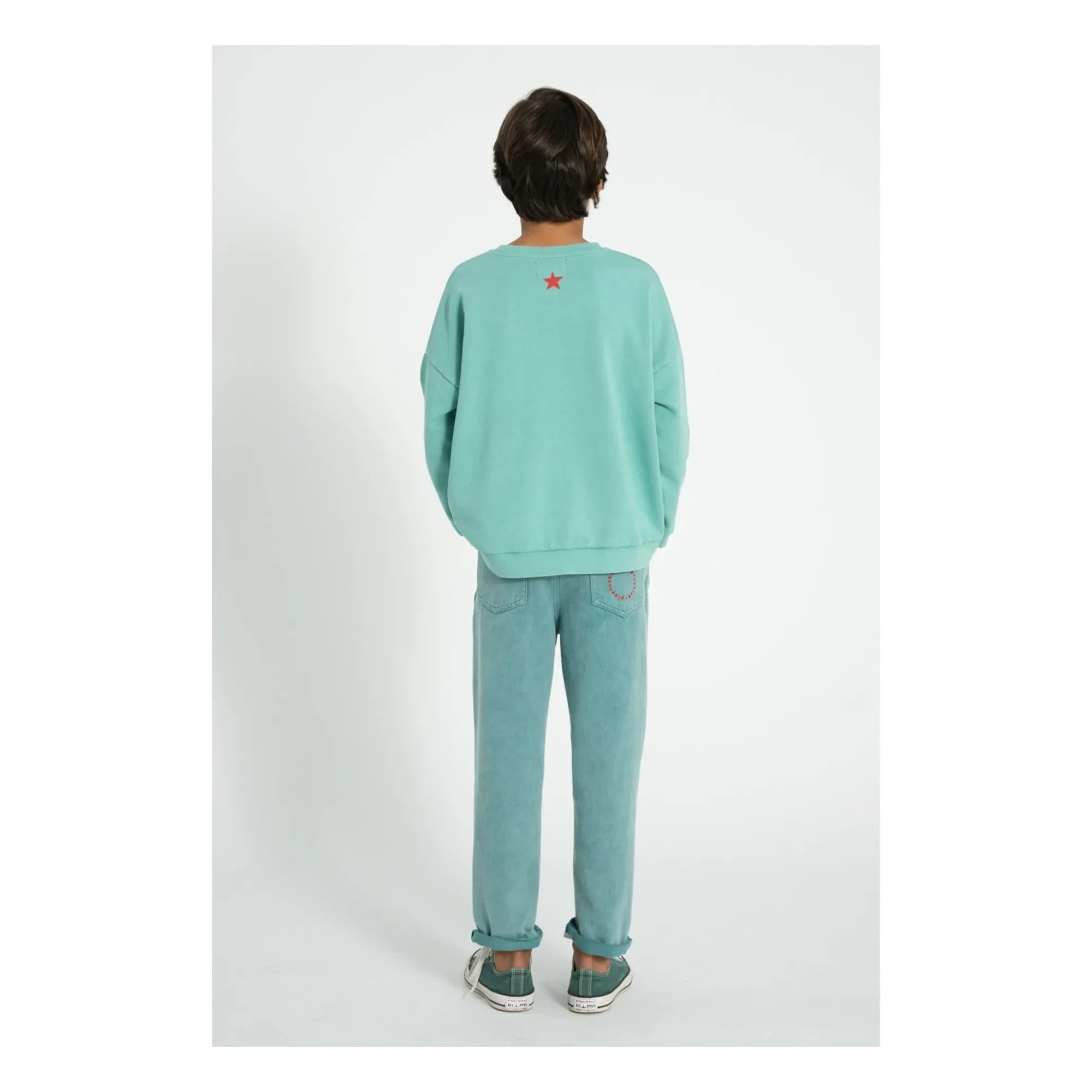 Piupiuchick - Peace Organic Cotton Sweatshirt | Turquoise