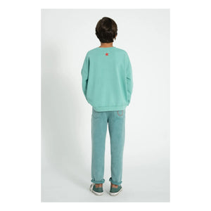Piupiuchick - Peace Organic Cotton Sweatshirt | Turquoise