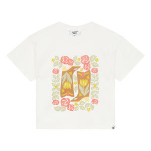 Hundred Pieces - Luna Boots Organik Pamuk Tişört | Beyaz