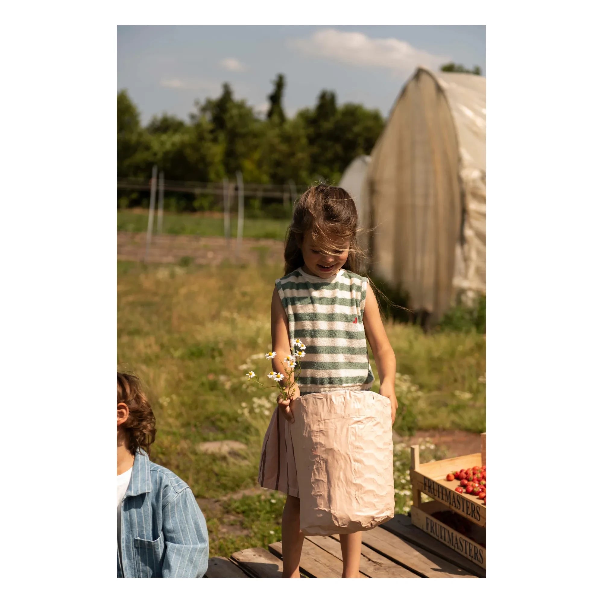 Jenest - Striped Organic Cotton Sleeveless T-Shirt | Khaki