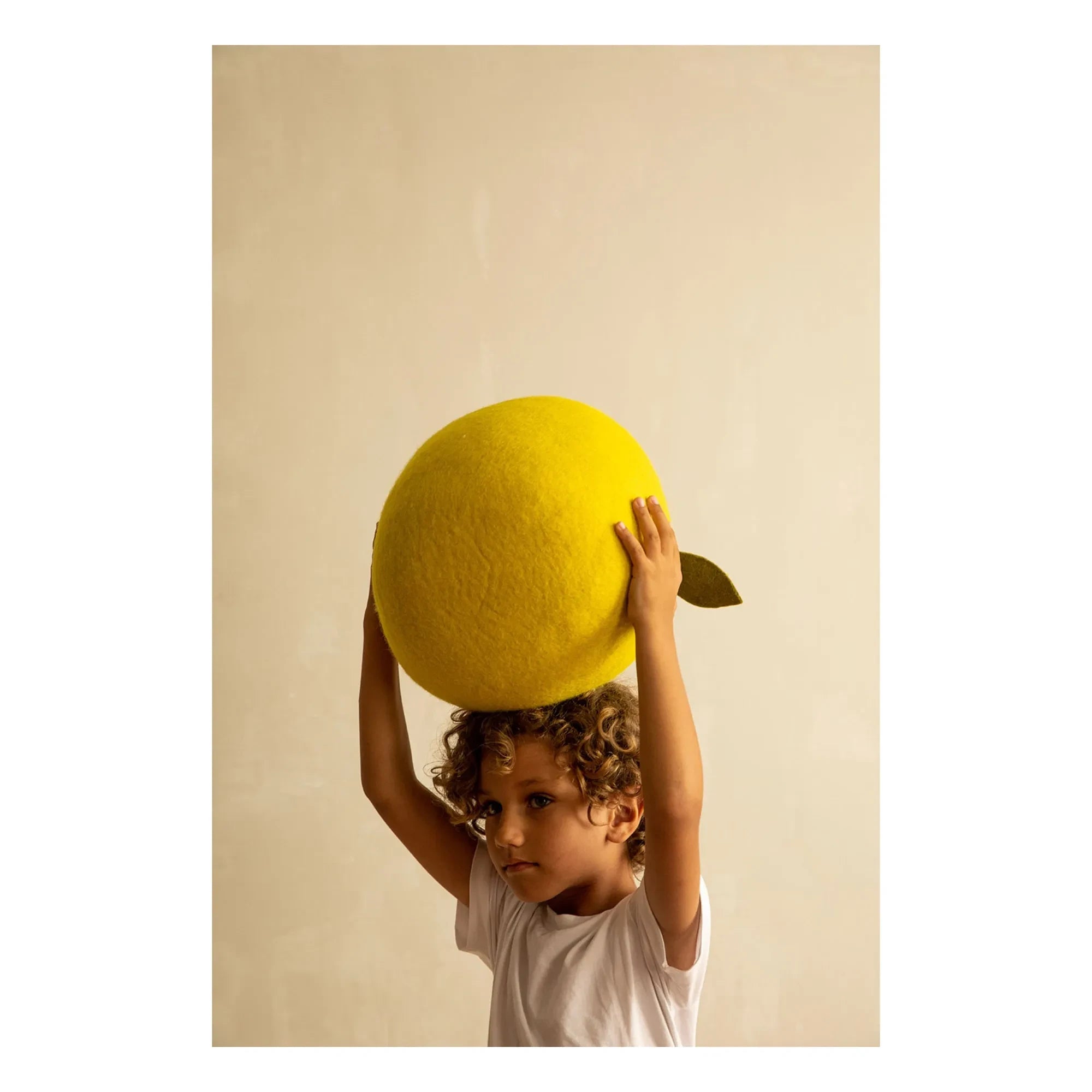 Muskhane - Lemon Felt Pouf | Yellow