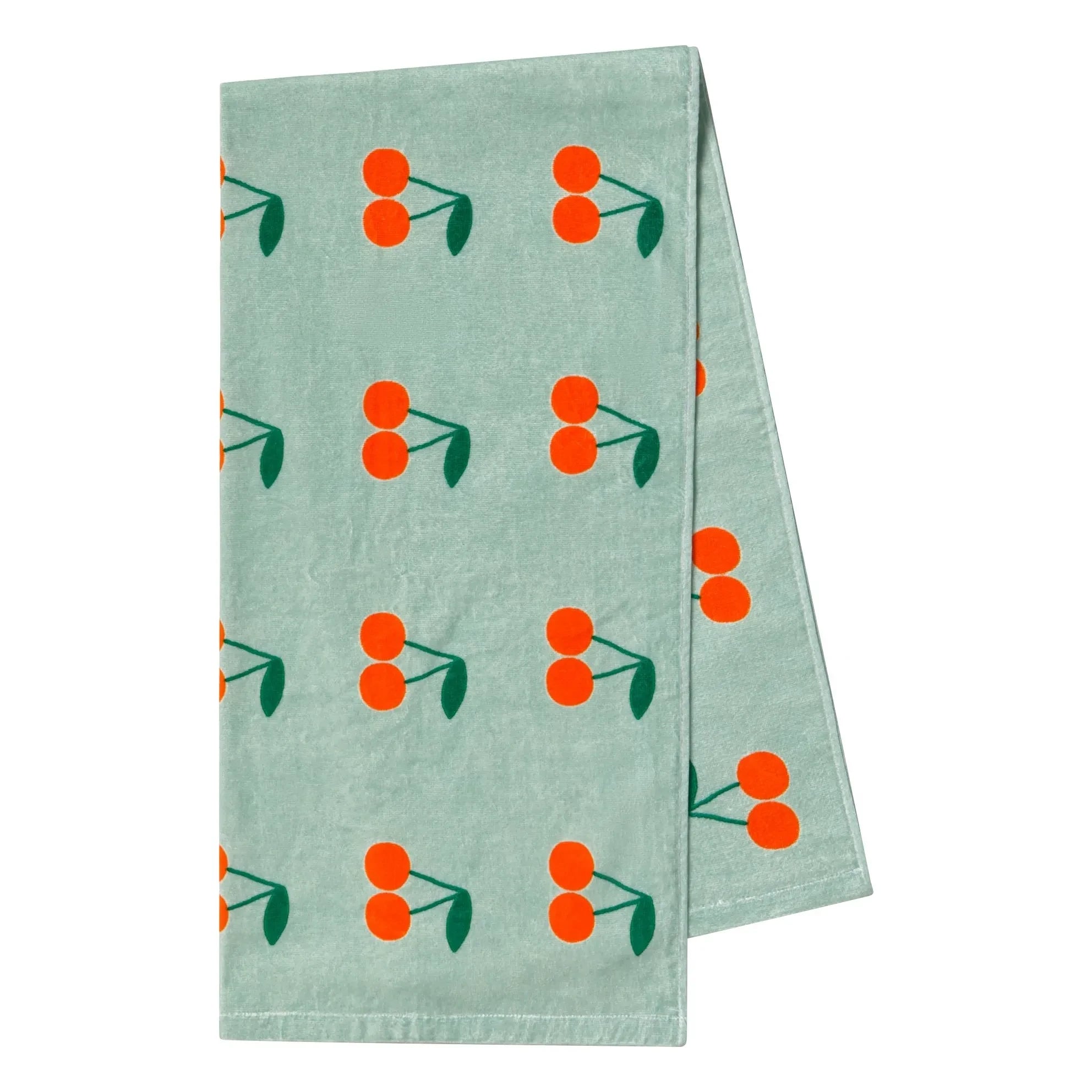 Tinycottons - Cerises Organic Cotton Beach Towel | Aqua Green