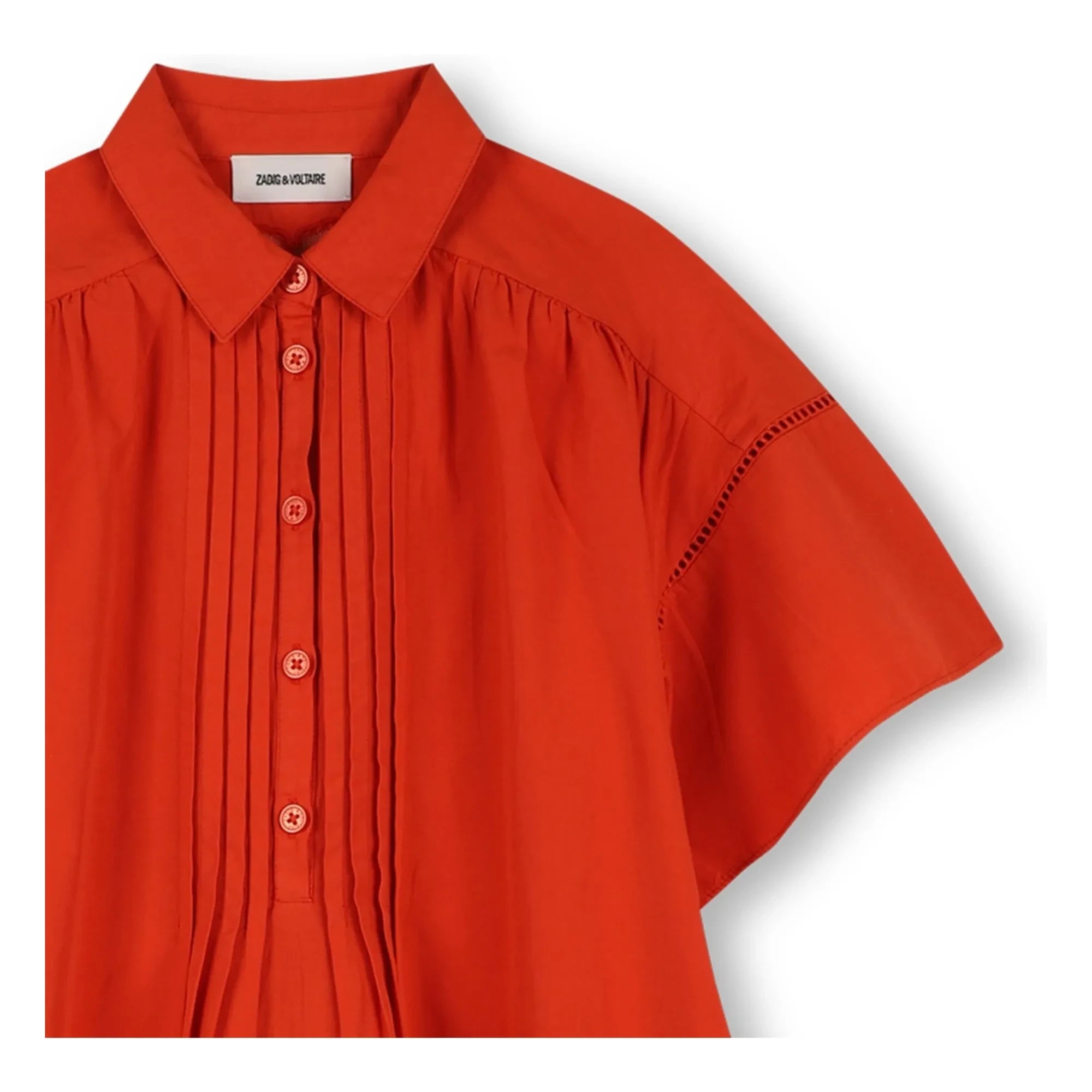 Zadig & Voltaire - Button-Down Ruffle Dress | Blood orange