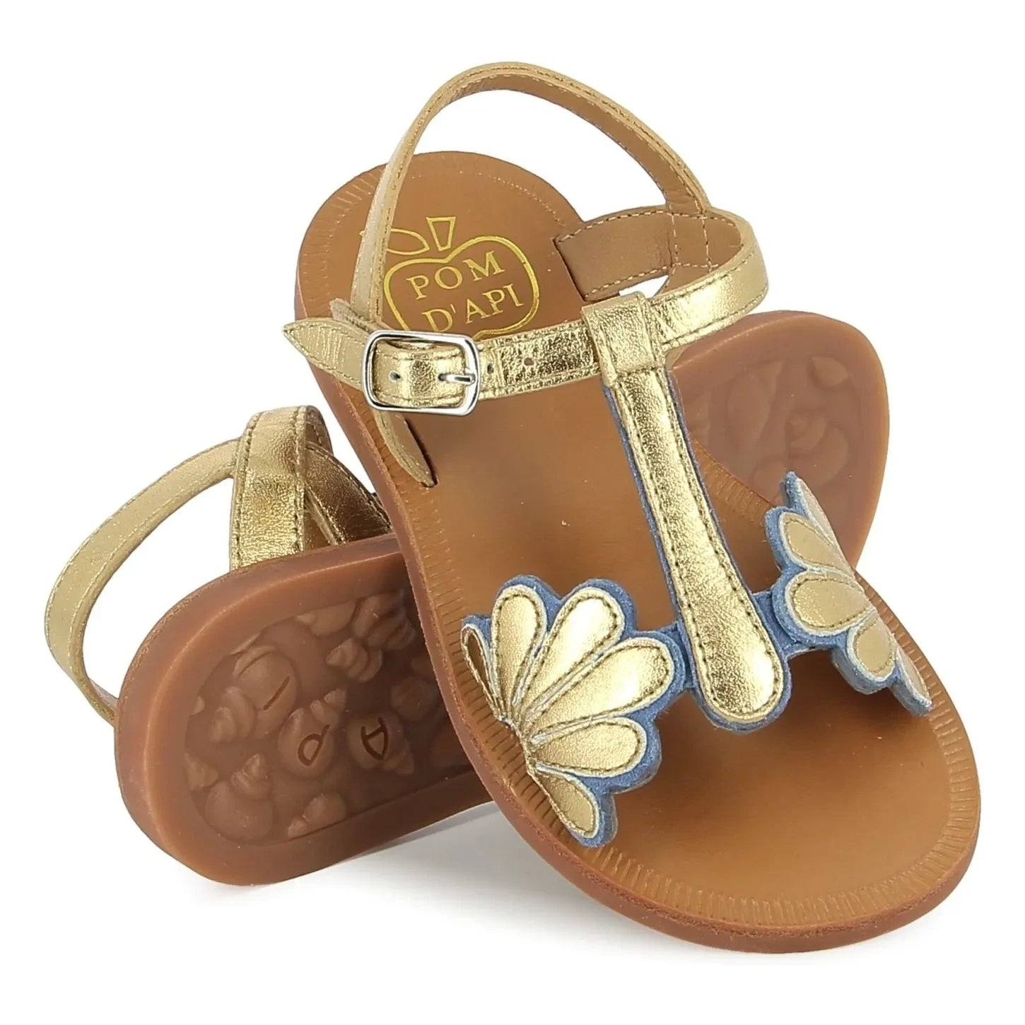 Pom d'Api - Plagette Bloom sandaletler | Altın