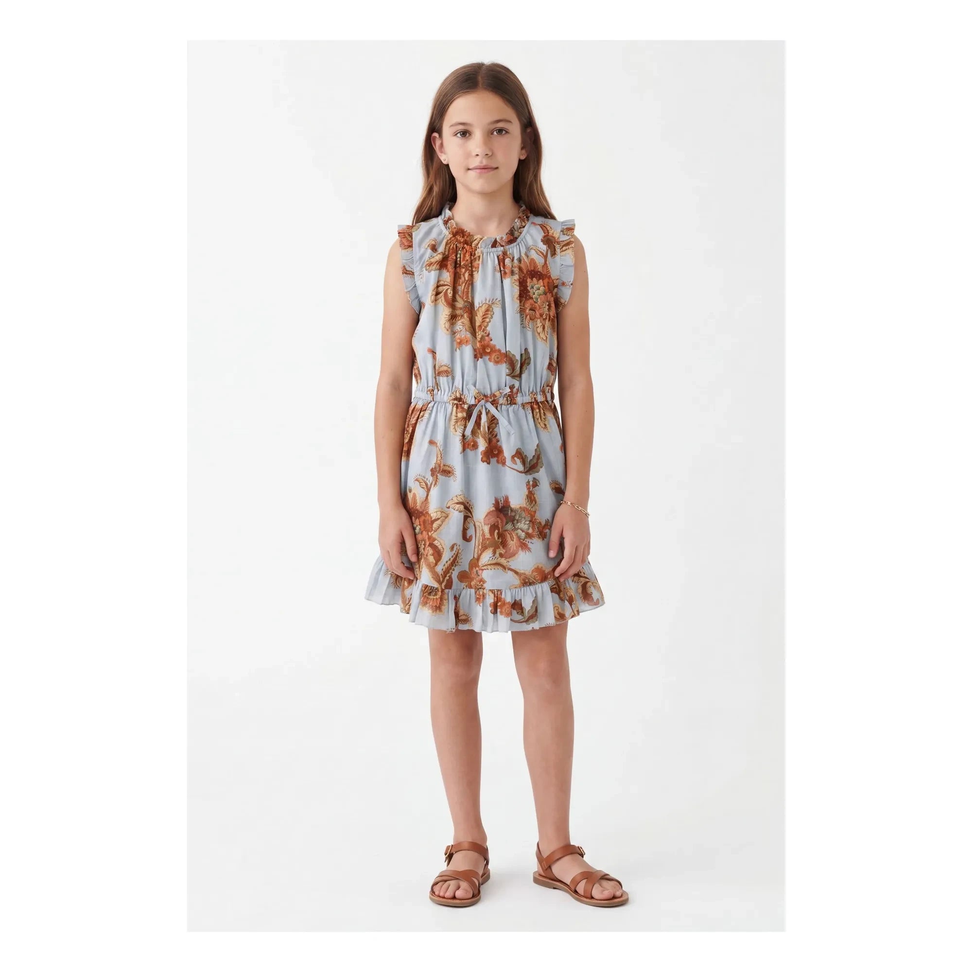 Zimmermann - Organik pamuklu fırfırlı elbise | Turuncu