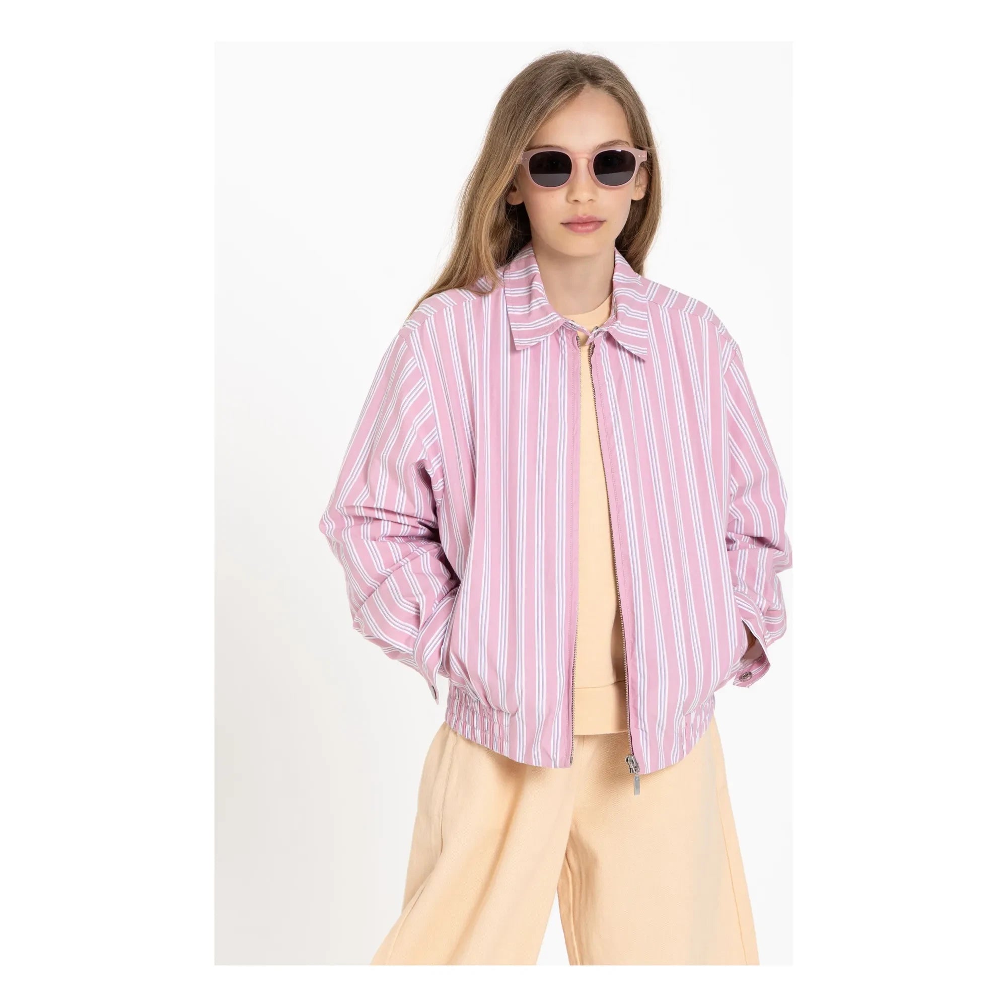 Smallable Kid - Noah Striped Jacket | Dust Pink