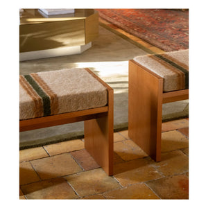 The Socialite Family - Chiesa stool in striped mohair | Brown