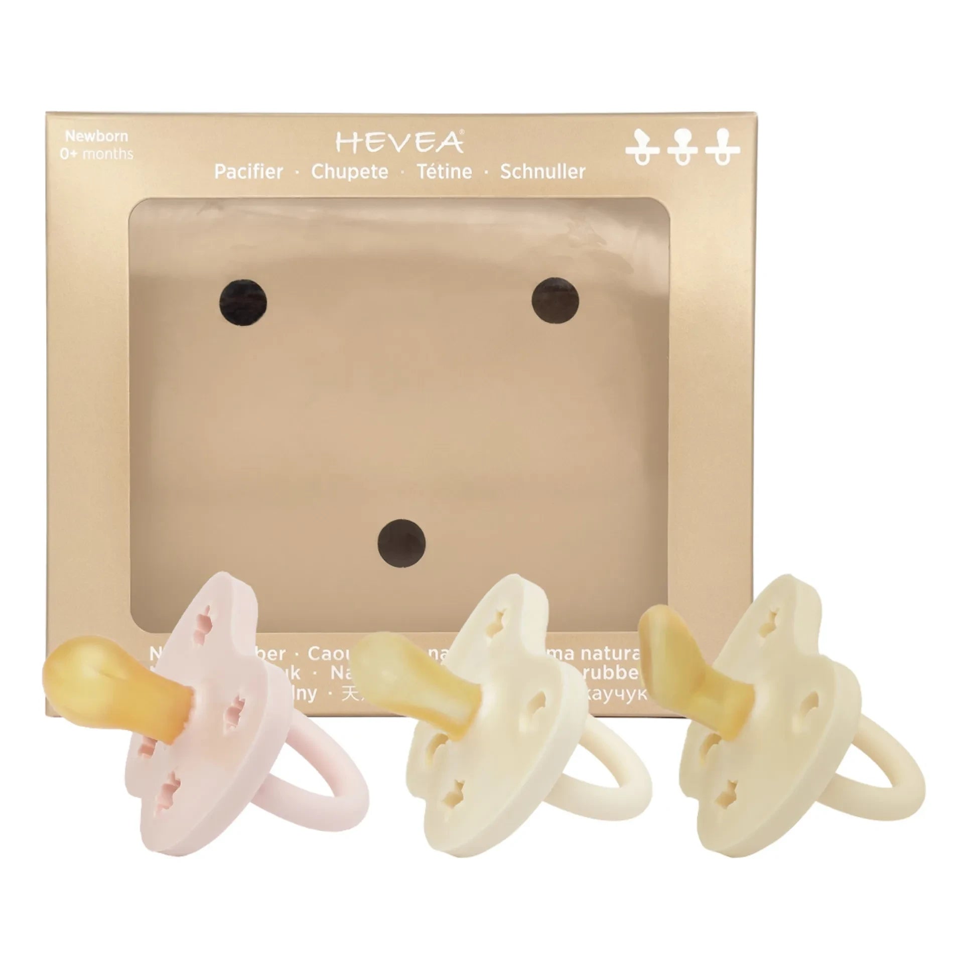 Hevea - 3-piece Pacifier Set Discovery Pack | Powder Pink