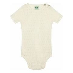 FUB - Pointelle Thin Knit Organic Cotton Bodysuit | Ecru