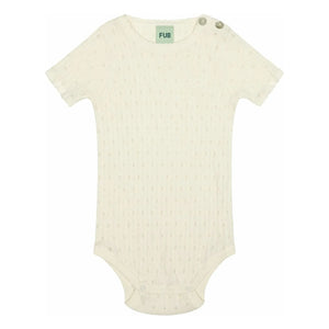 FUB - Pointelle Thin Knit Organic Cotton Bodysuit | Ecru