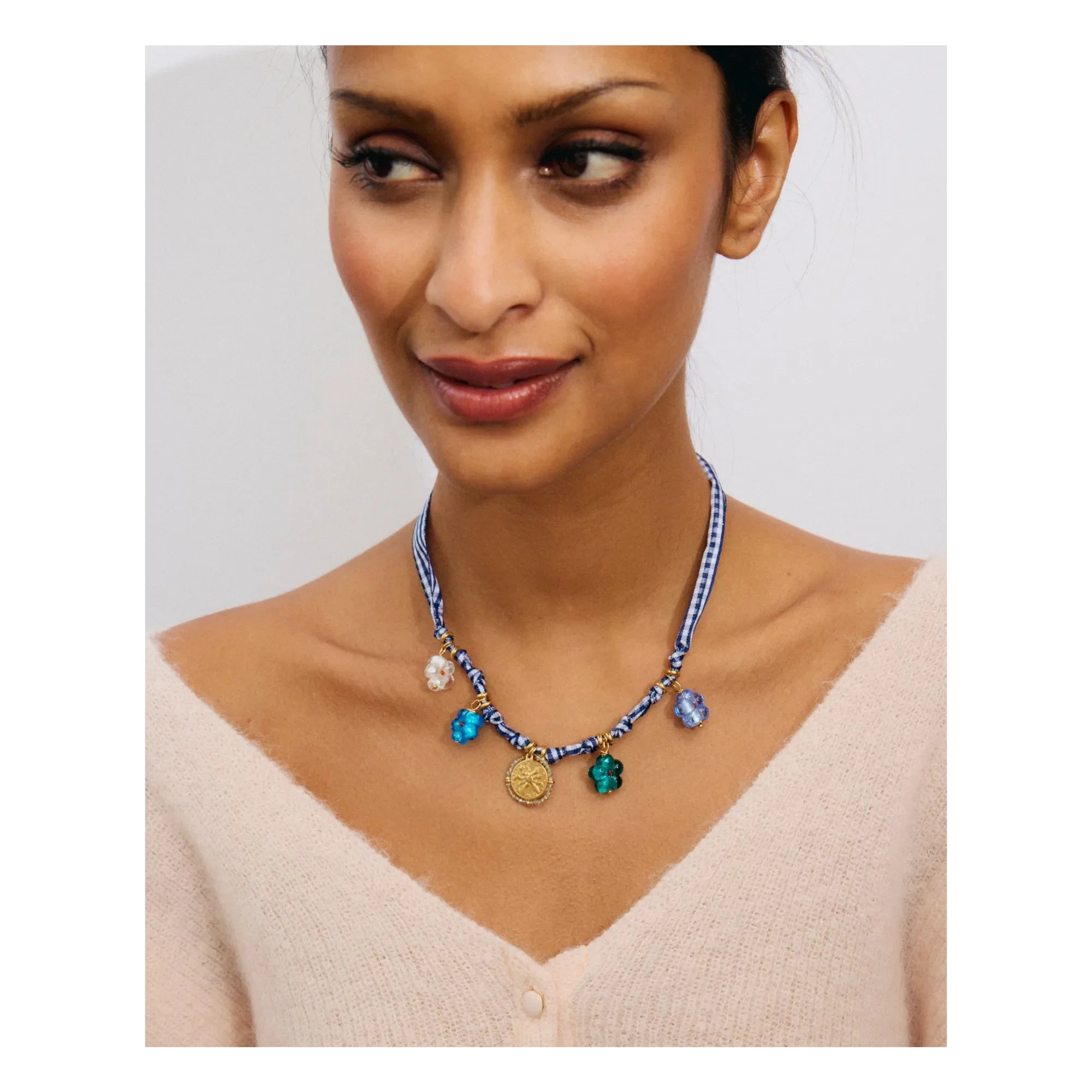Palas - Tablecloth necklace | Blue