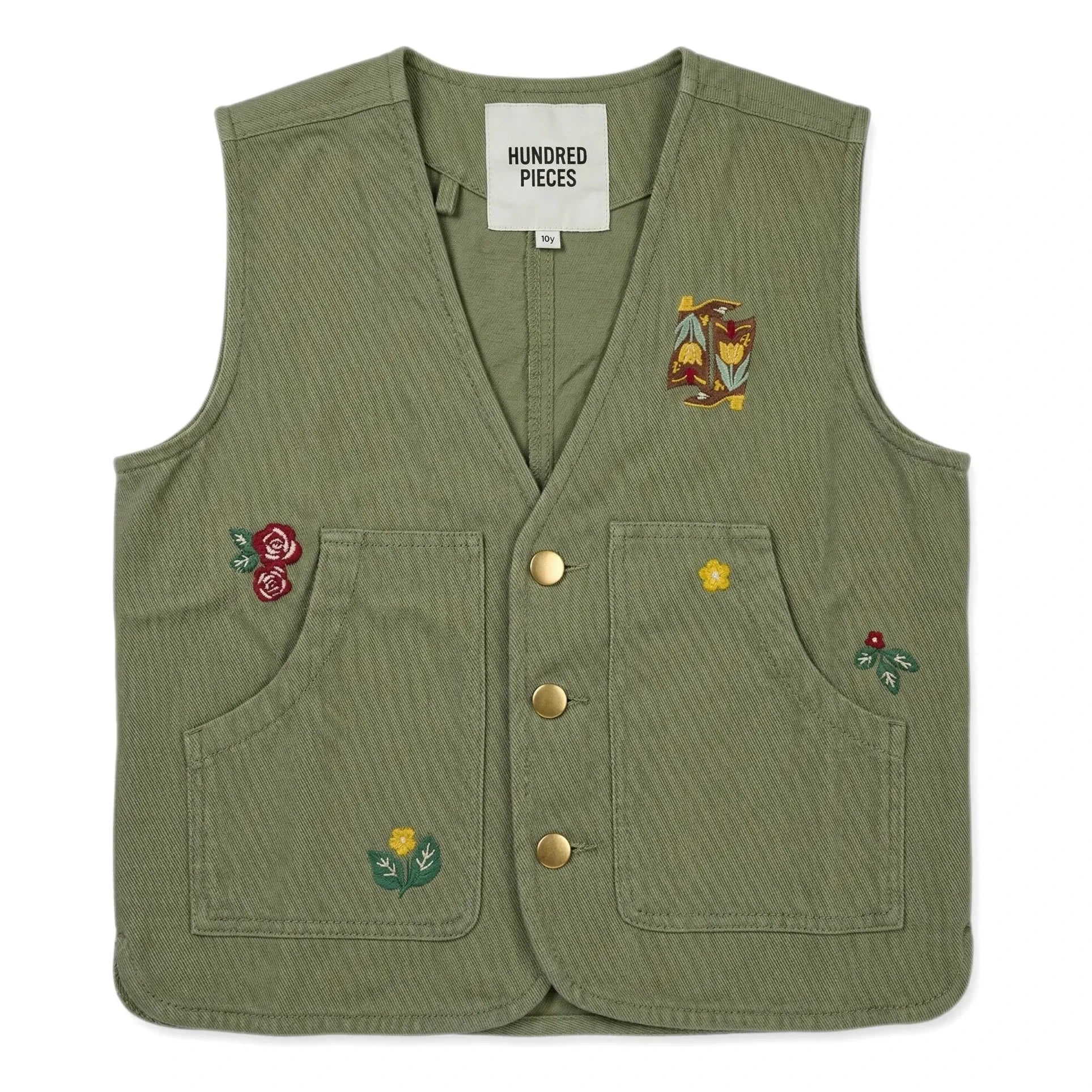 Hundred Pieces - Mara Sleeveless Jacket Boots | Almond Green