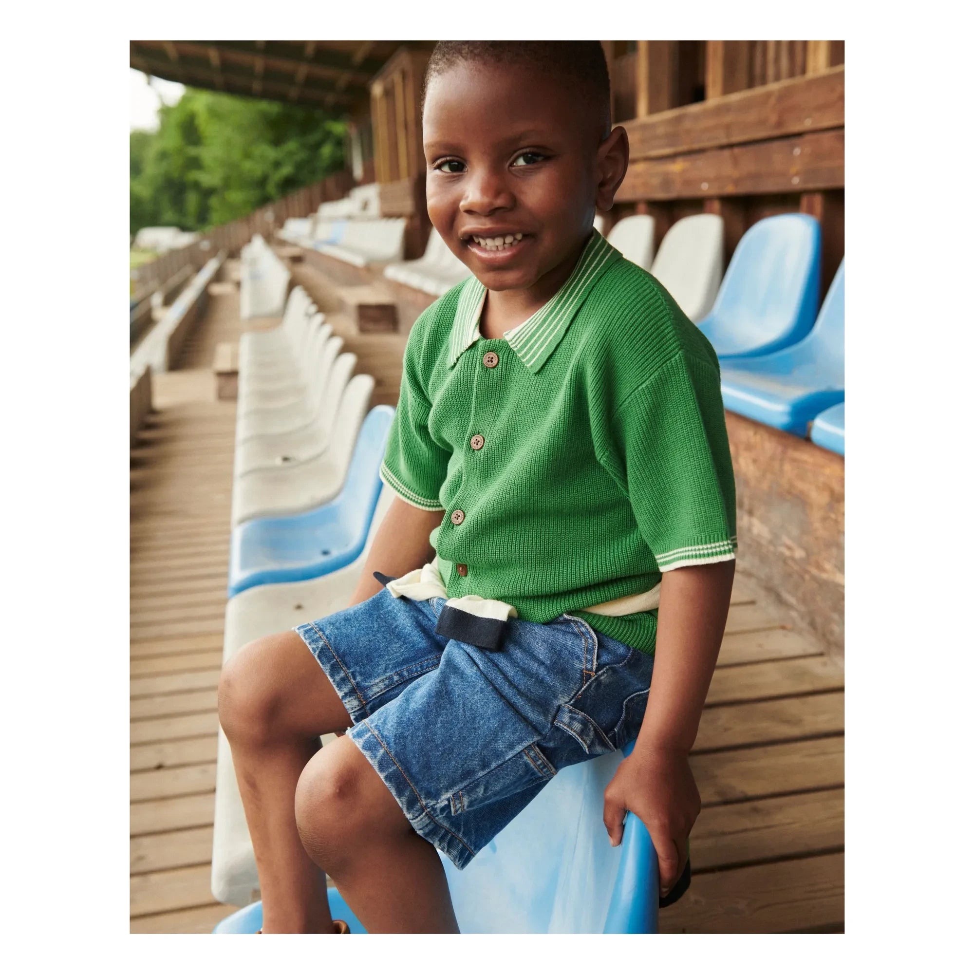 Copenhagen Colors - Organic Cotton Knit Polo Shirt | Meadow Green