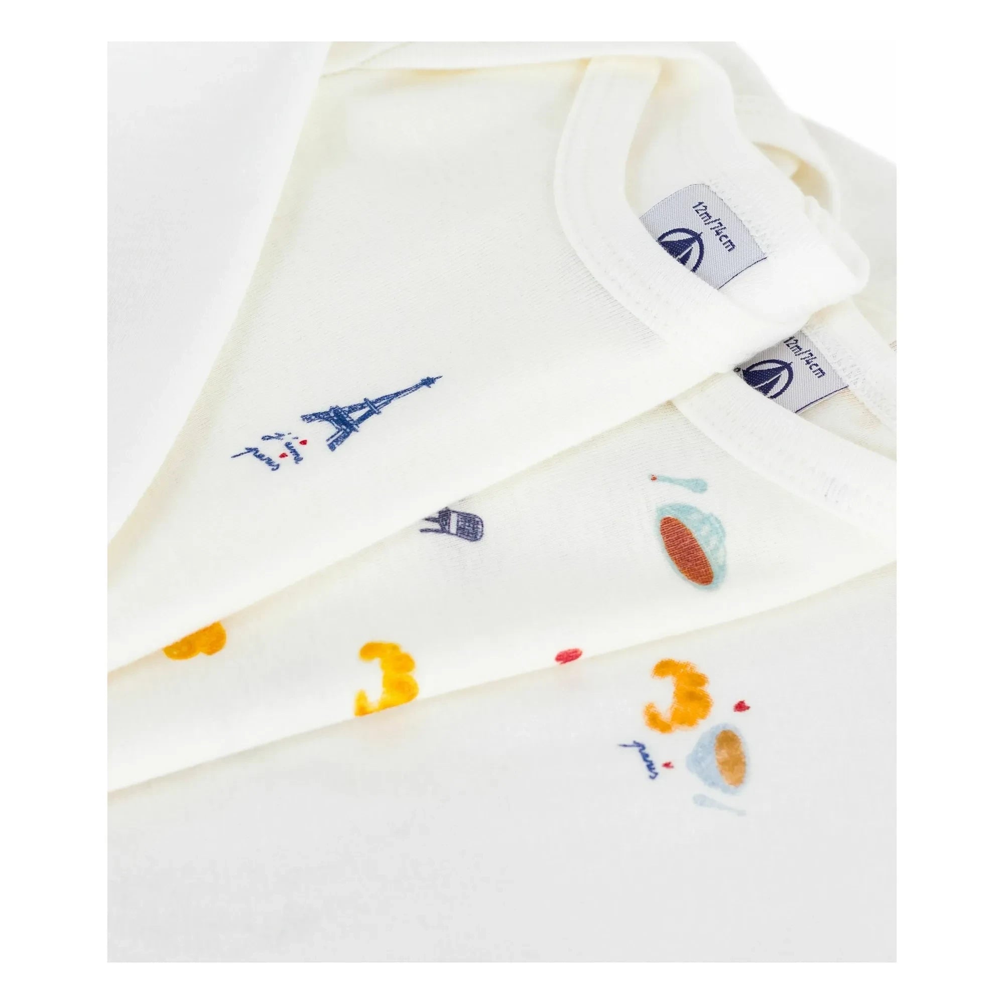 Petit Bateau - Batch 3 Organic Cotton Bodysuits | White