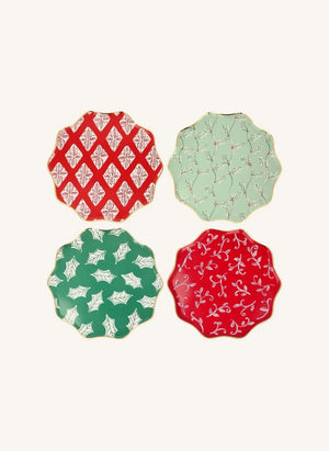 Meri Meri - Block Print designed large Christmas plates - set of 8