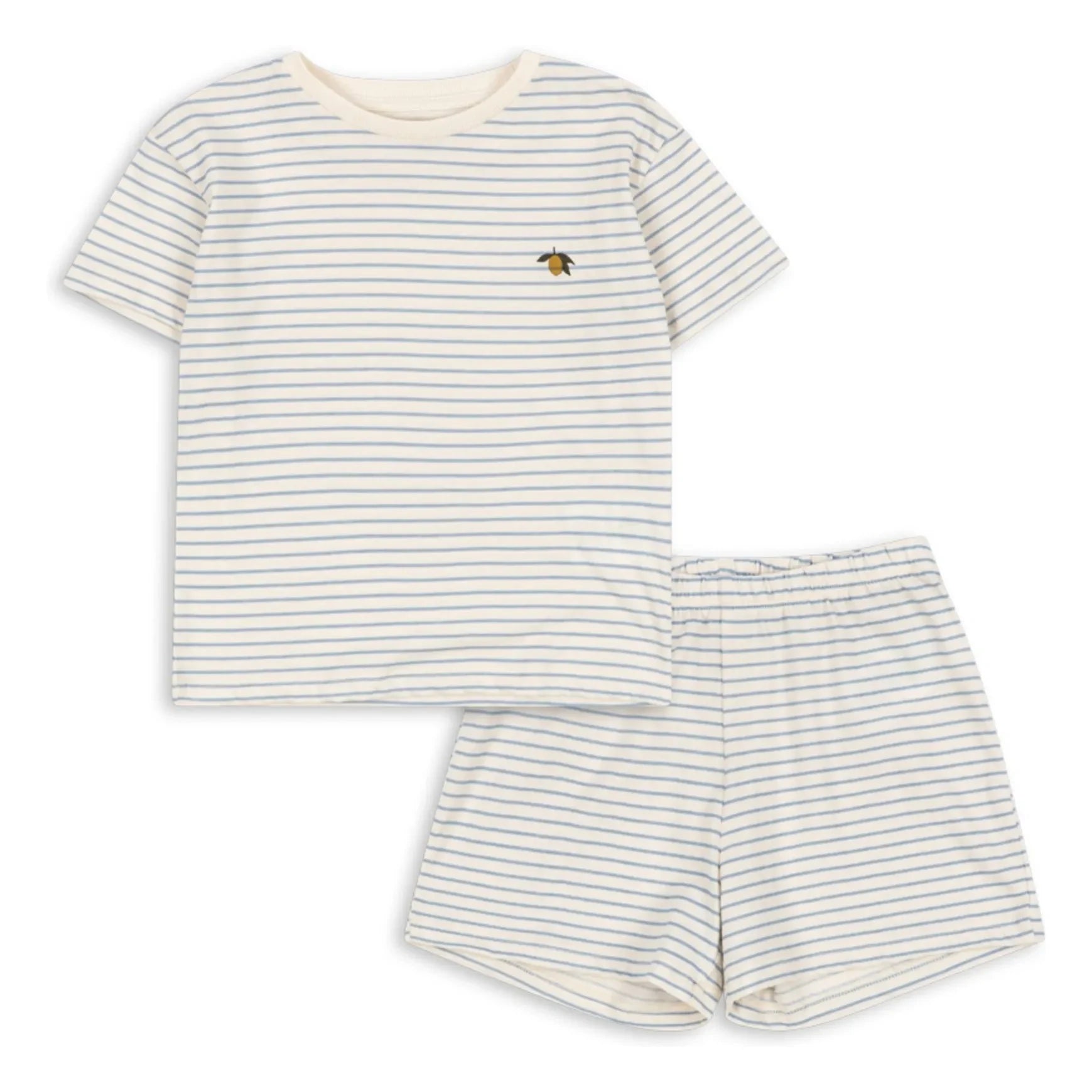 Konges Sløjd - Famo Striped Organic Cotton T-Shirt and Shorts Set | Blue