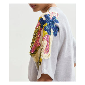 Essentiel Antwerp - Jadda Cotton Embroidered Sweatshirt | Grey