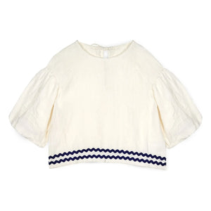 Mipounet - Isaline Linen Blouse, puffed sleeves | Ecru