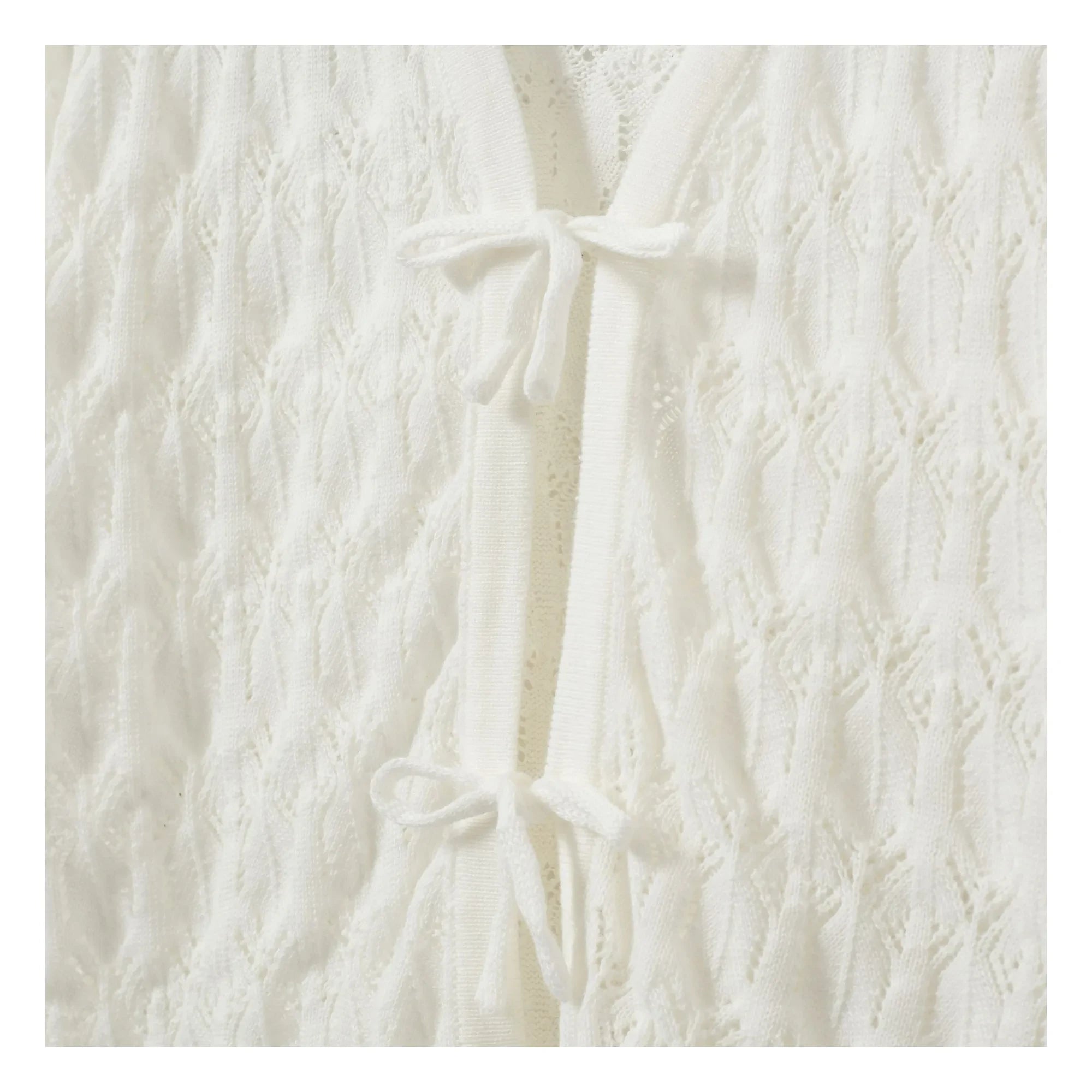Sofie Schnoor - Floriana Short Sleeve Tie Cardigan | Off-White