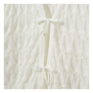 Sofie Schnoor - Floriana Short Sleeve Tie Cardigan | Off-White