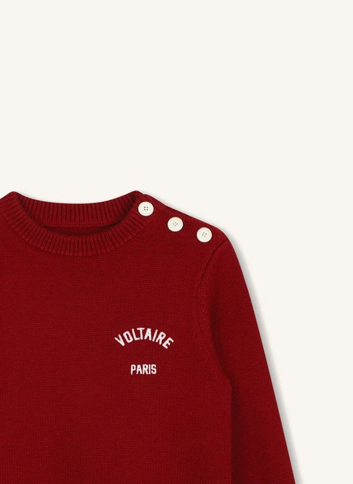 Zadig & Voltaire - Wool-Embroidered Logo Sweater | Burgundy