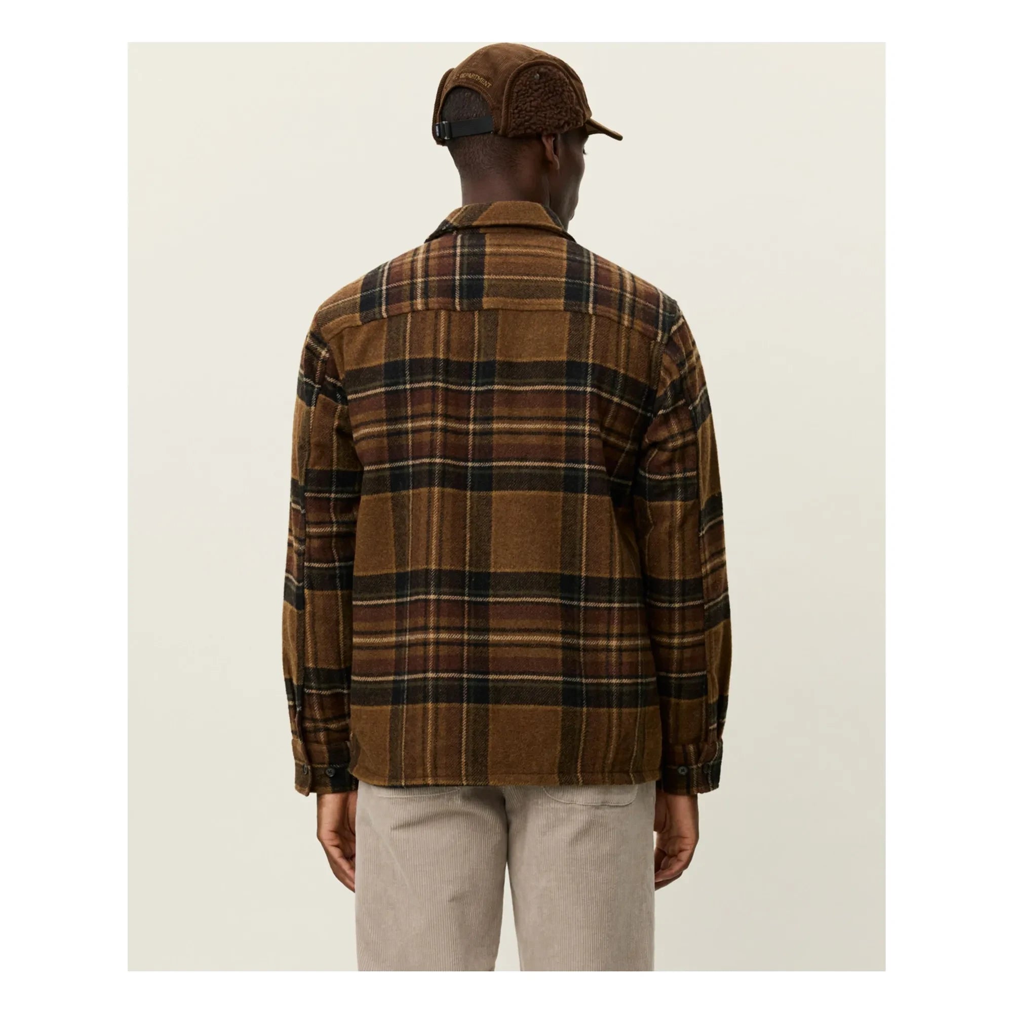 Les Deux - Checkered wool overshirt | Brown