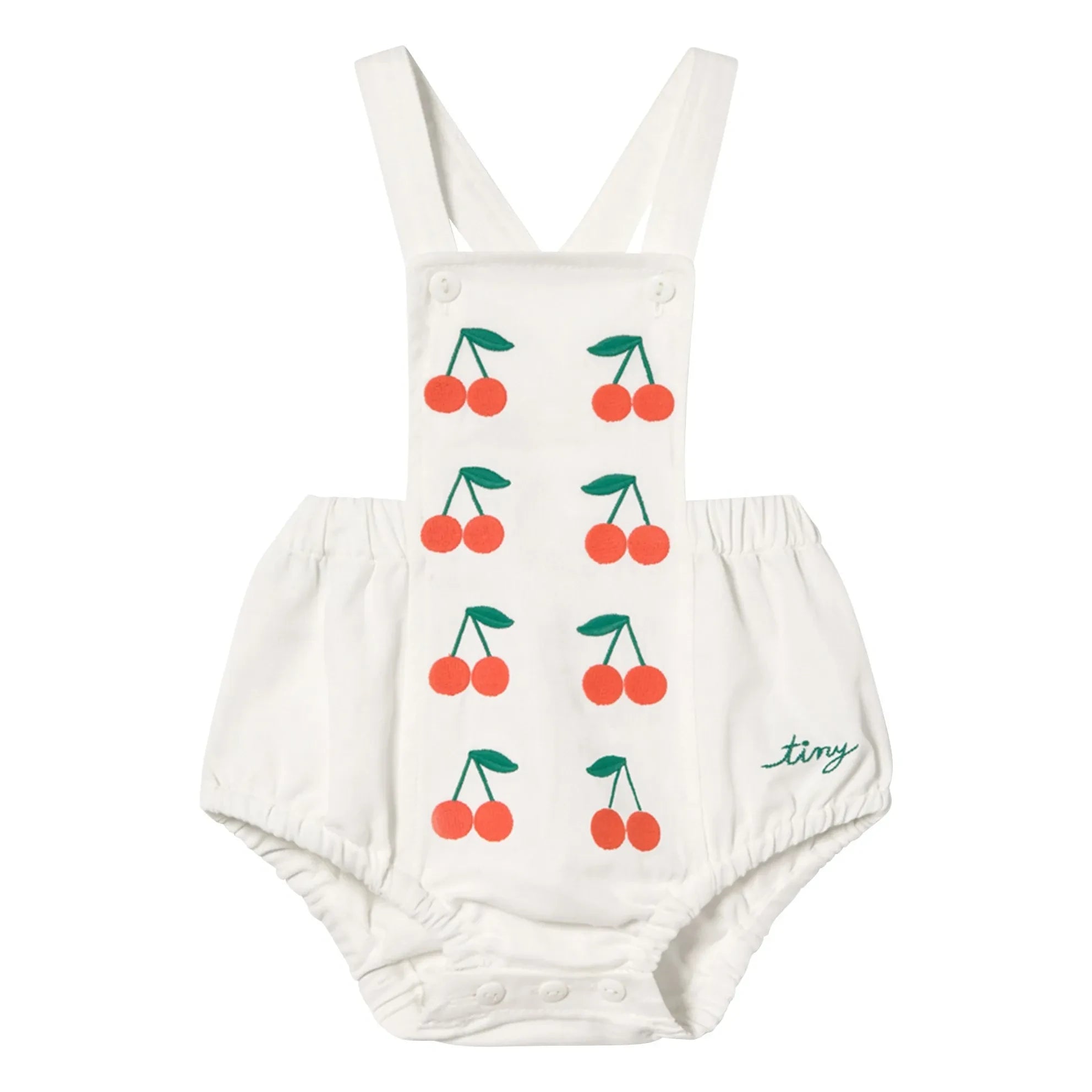 Tinycottons - Kiraz Twill tulum | Beyaz