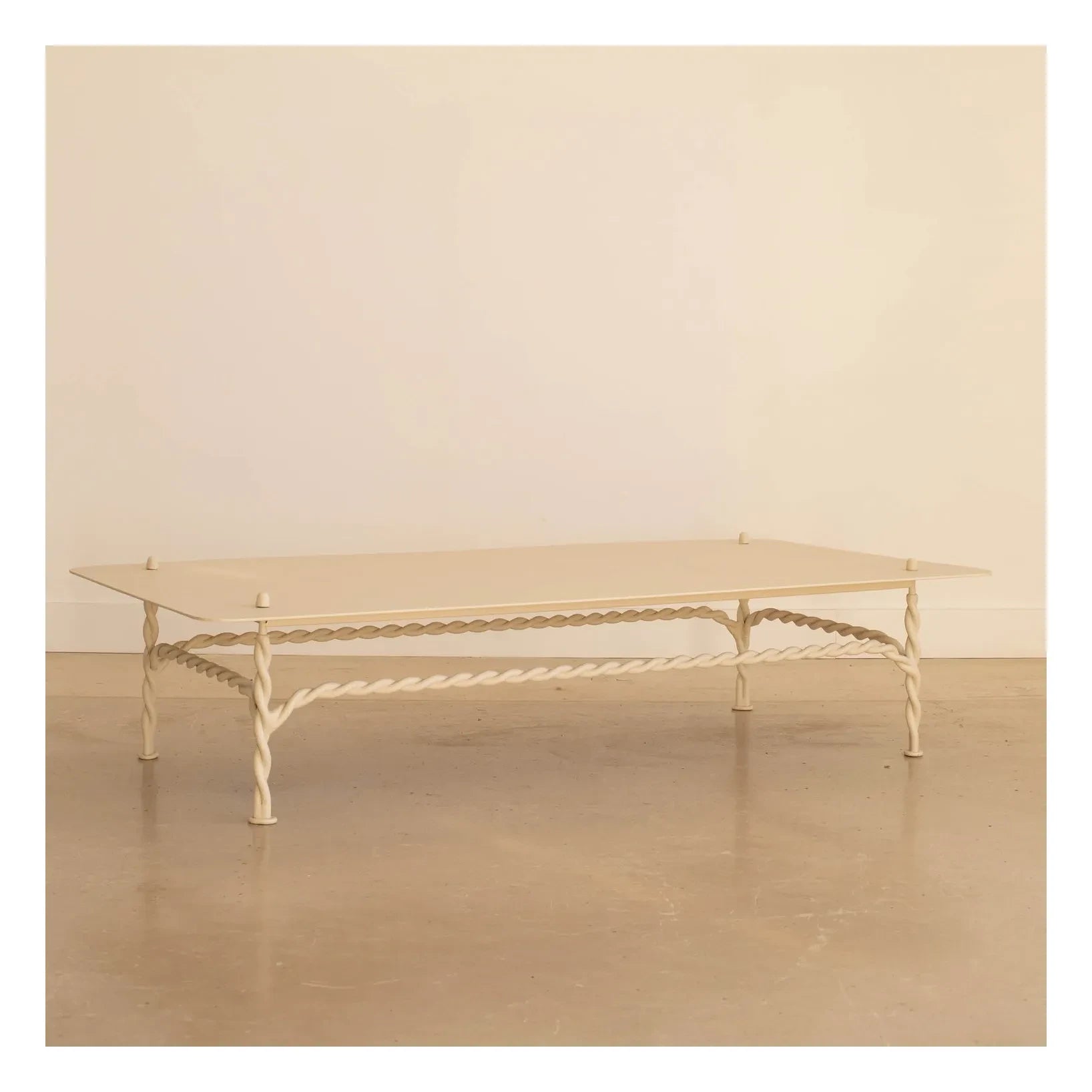 Honoré - Torsade Rectangular Side Table | Ecru