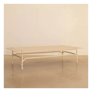 Honoré - Torsade Rectangular Side Table | Ecru