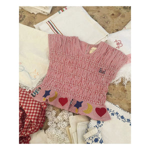 SISSEL EDELBO - Top Smocké Stripe - Kids Collection | Red