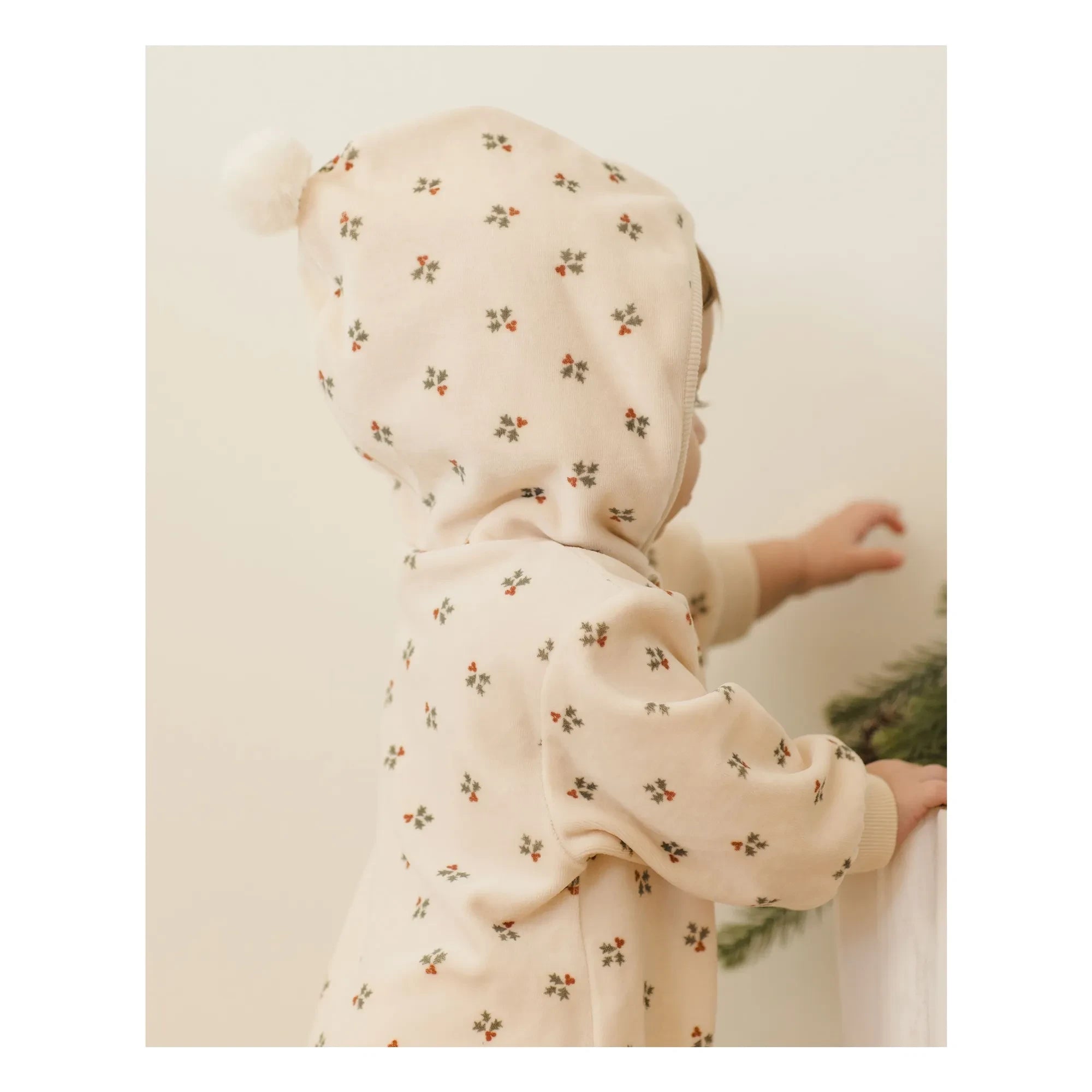 Quincy Mae - Holly Berry Romper | Ecru