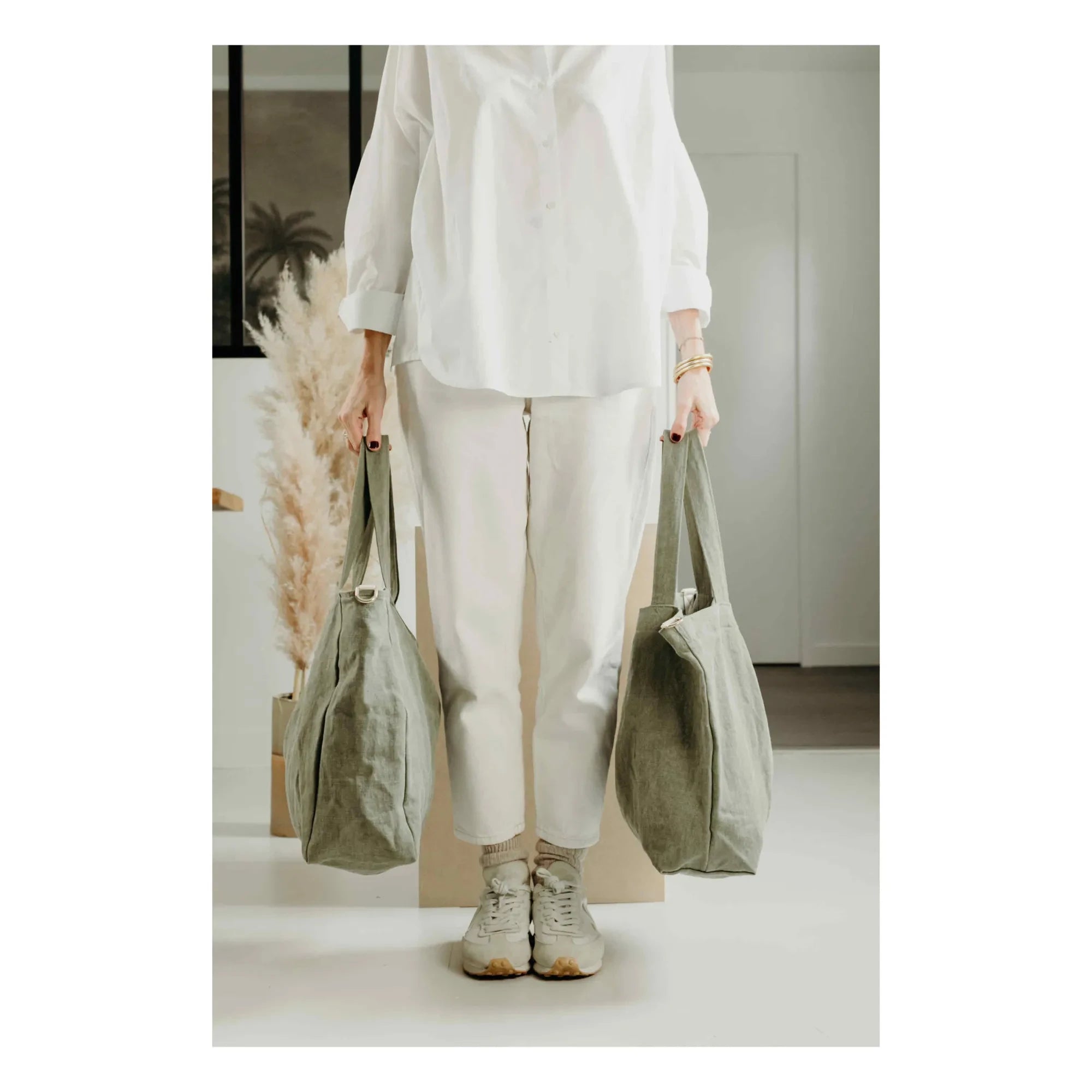 Adorna - Linen Zip Bag | Khaki