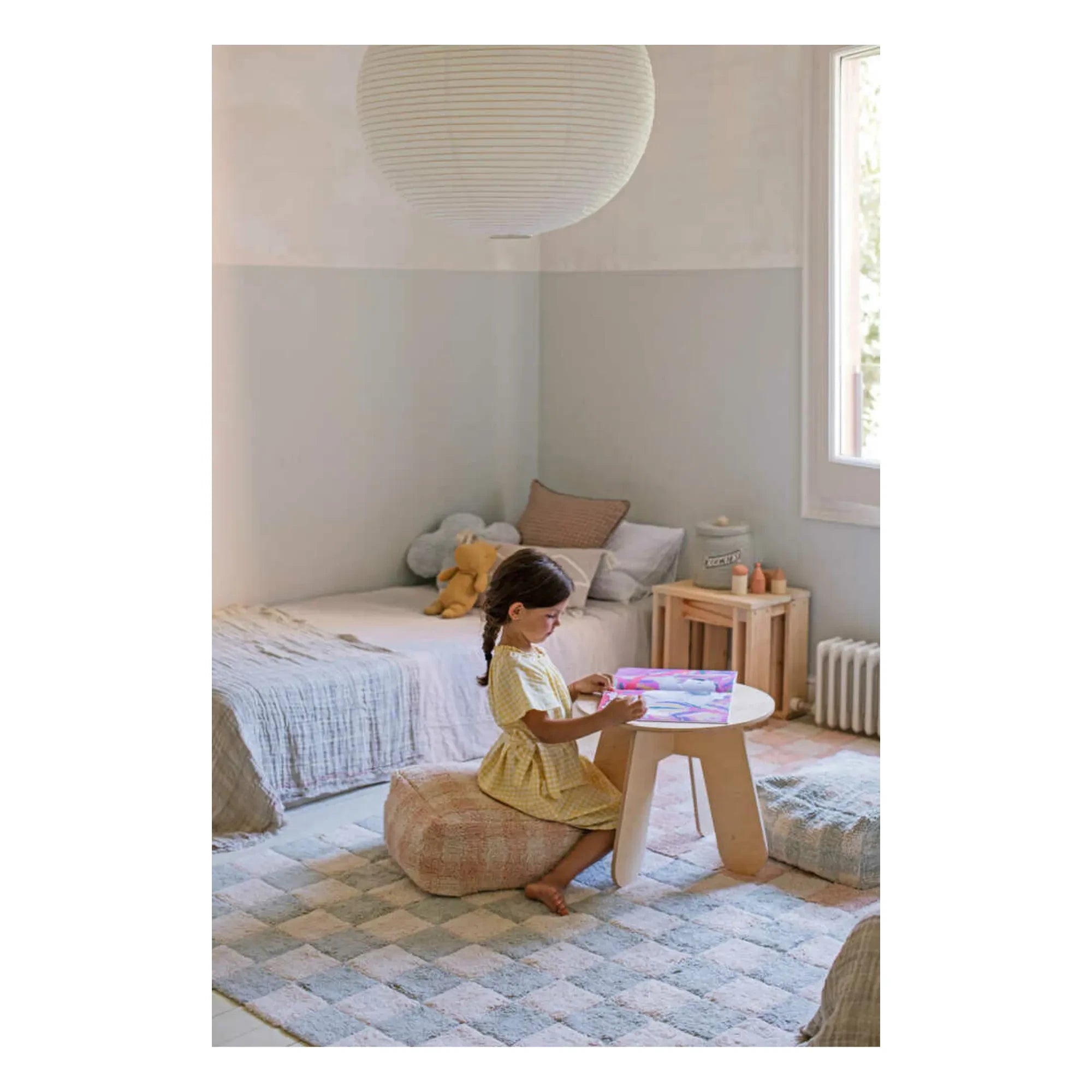 Lorena Canals - Checkered Pouf | Pink