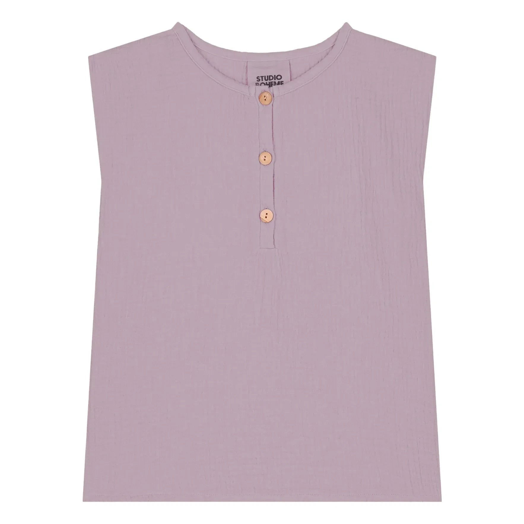 Studio Bohème - Roman Waffle Top Organic Cotton Gauze Cloth | Lilac