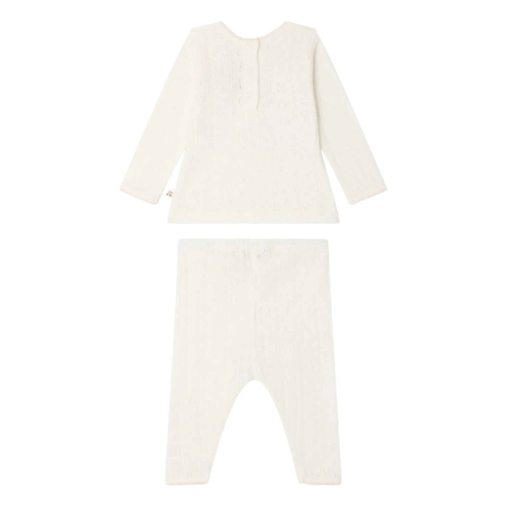 Bonpoint - Leandra Pointelle Organic Cotton T-Shirt and Leggings Set | White