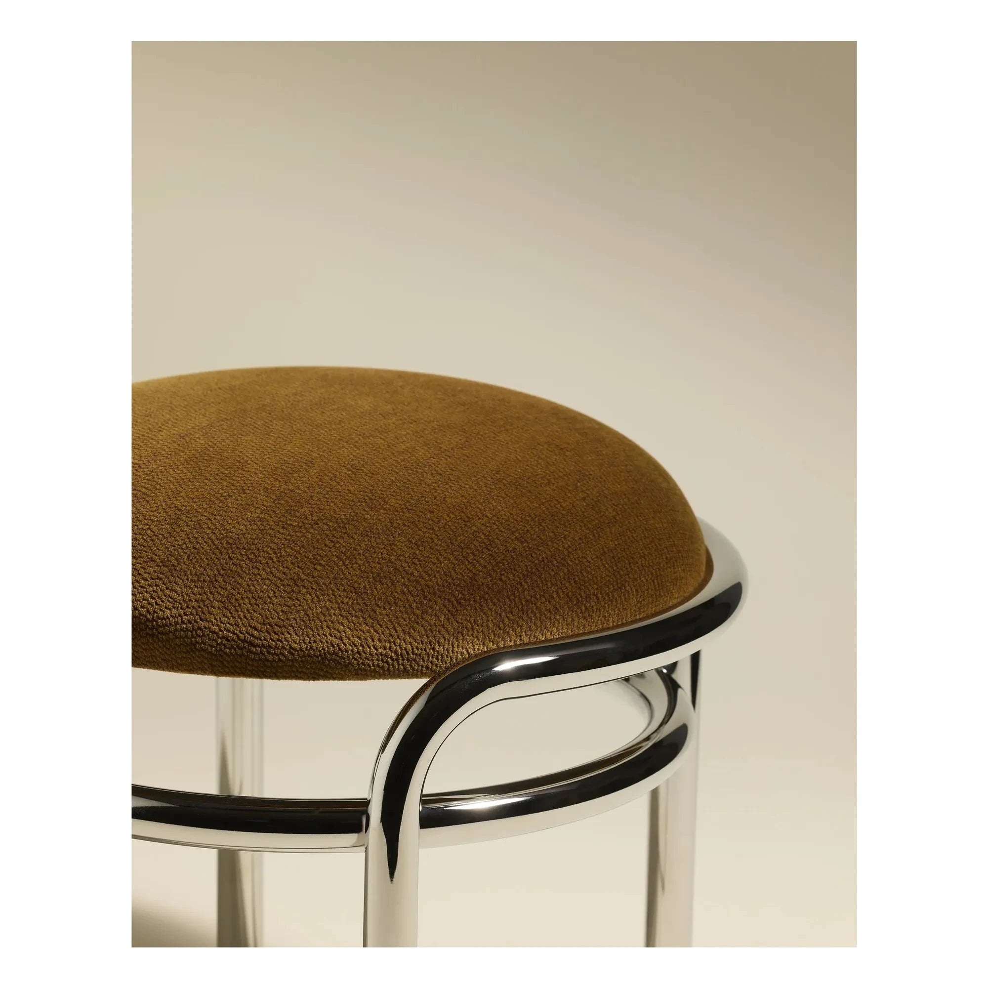 Maison Sarah Lavoine - Moon chrome velvet stool | Havana