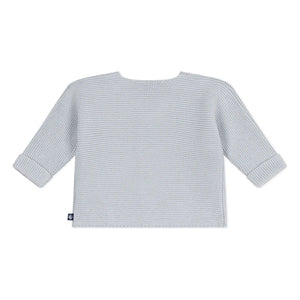 Petit Bateau - Organic Cotton Fine Knit Cardigan | Light Gray
