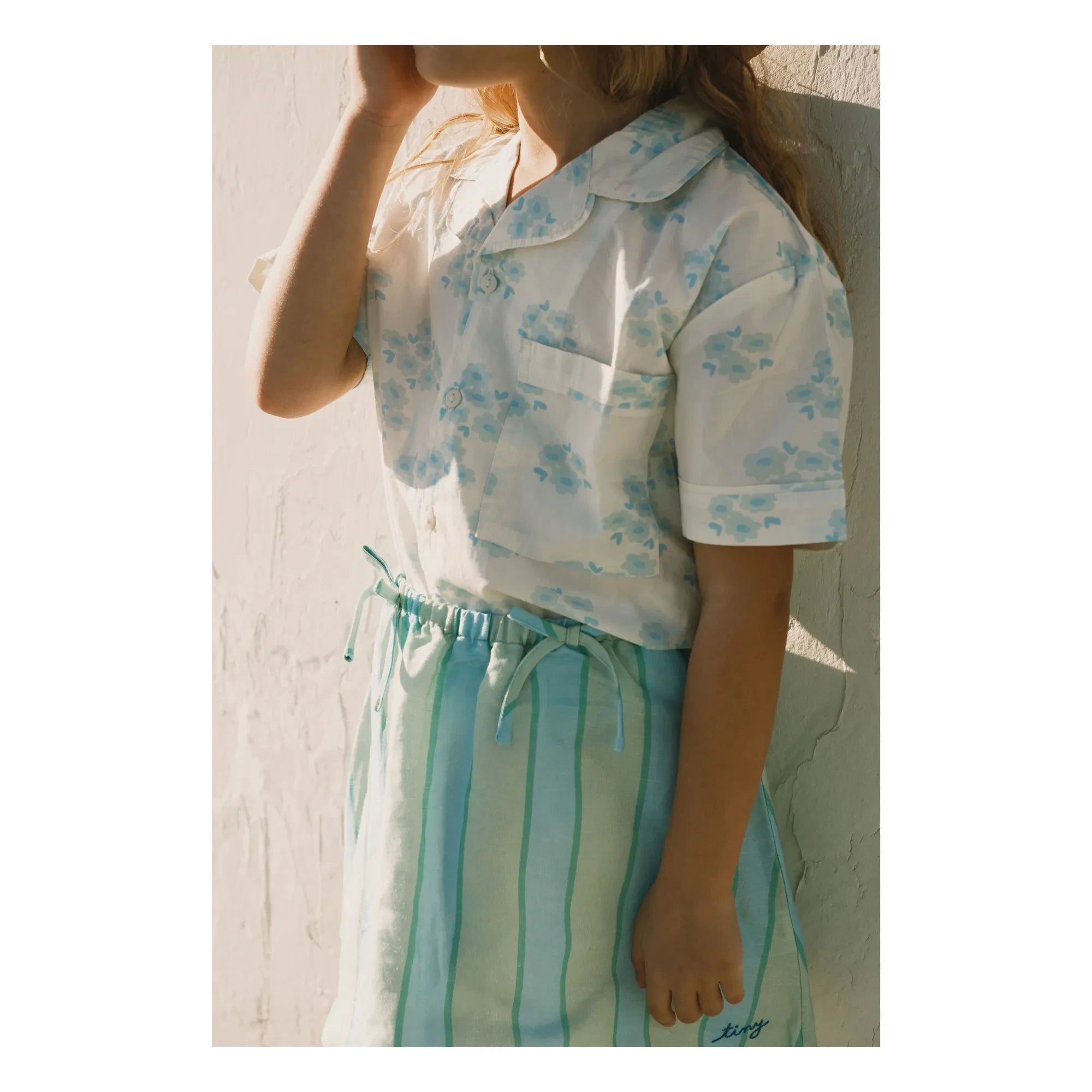 Tinycottons - Striped Linen Skirt | Green