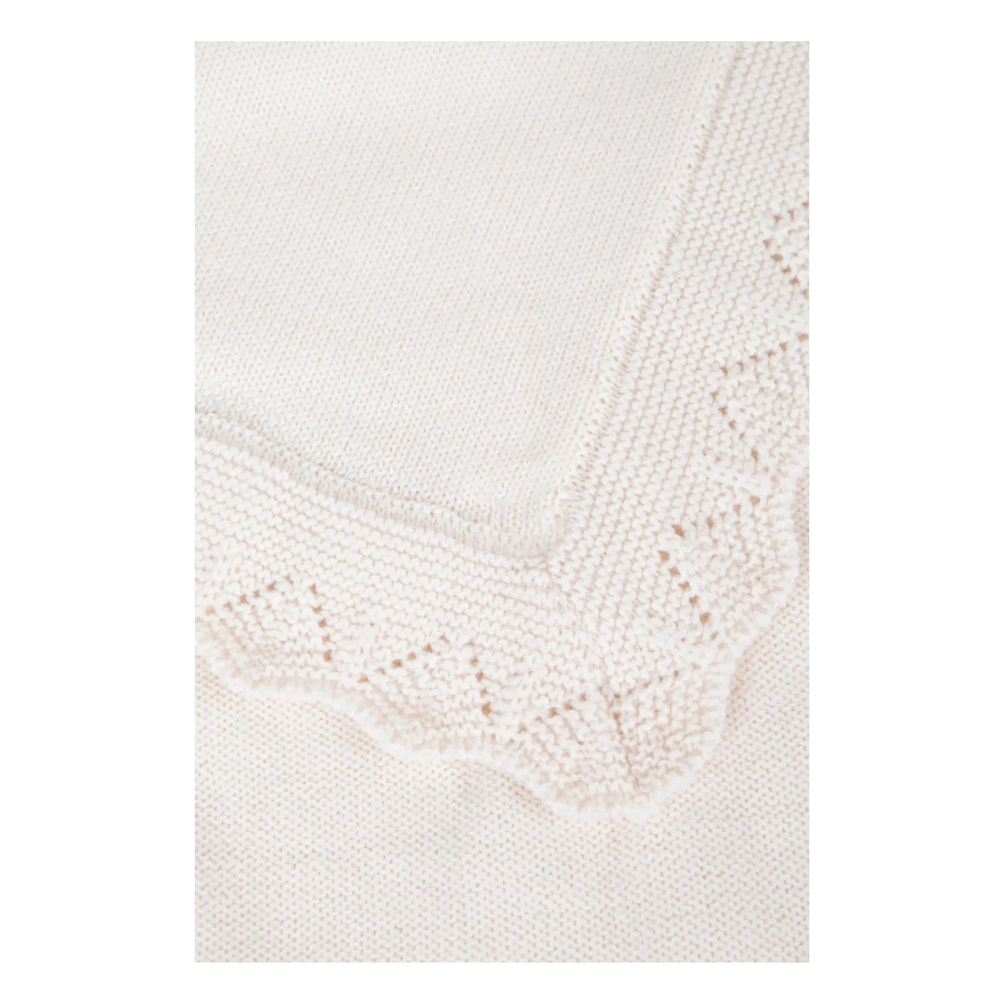 Tartine et Chocolat - Merino Wool Throw | White/Ecru
